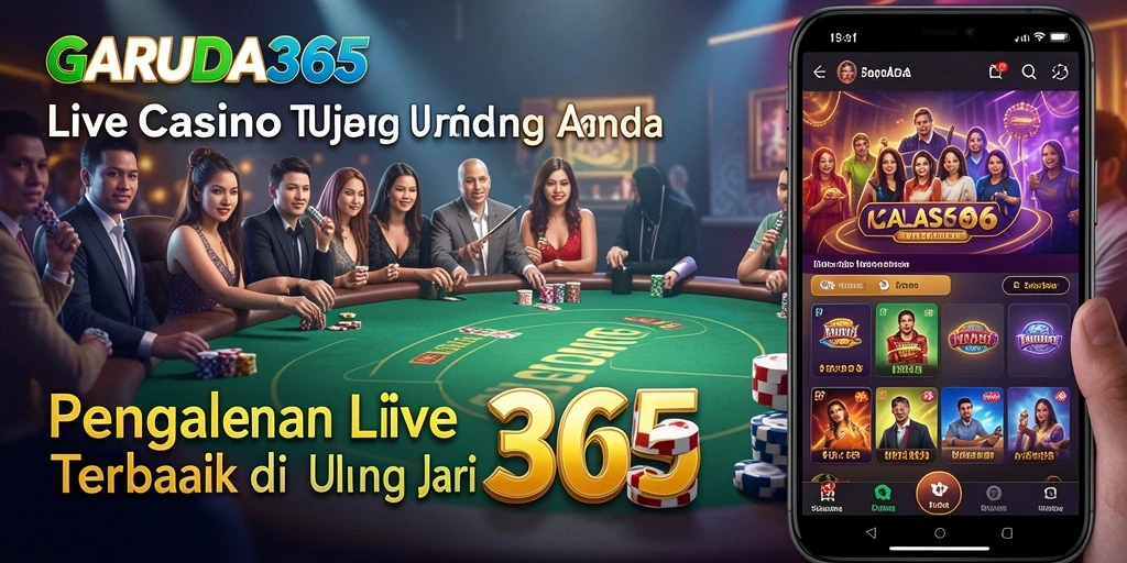 Tampilan gameplay live casino yang menarik dan interaktif di GARUDA365.