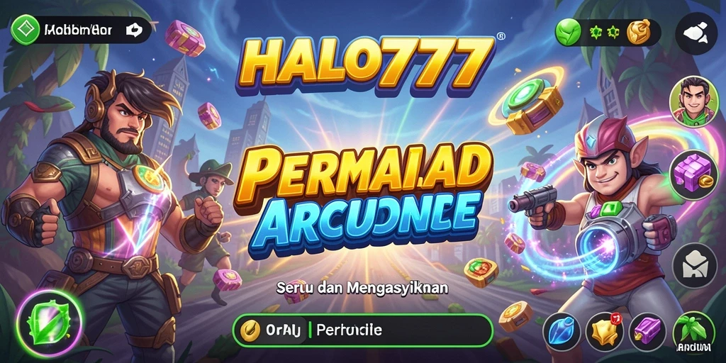 Tampilan gameplay utama HALO777 yang menampilkan aksi seru arcade.