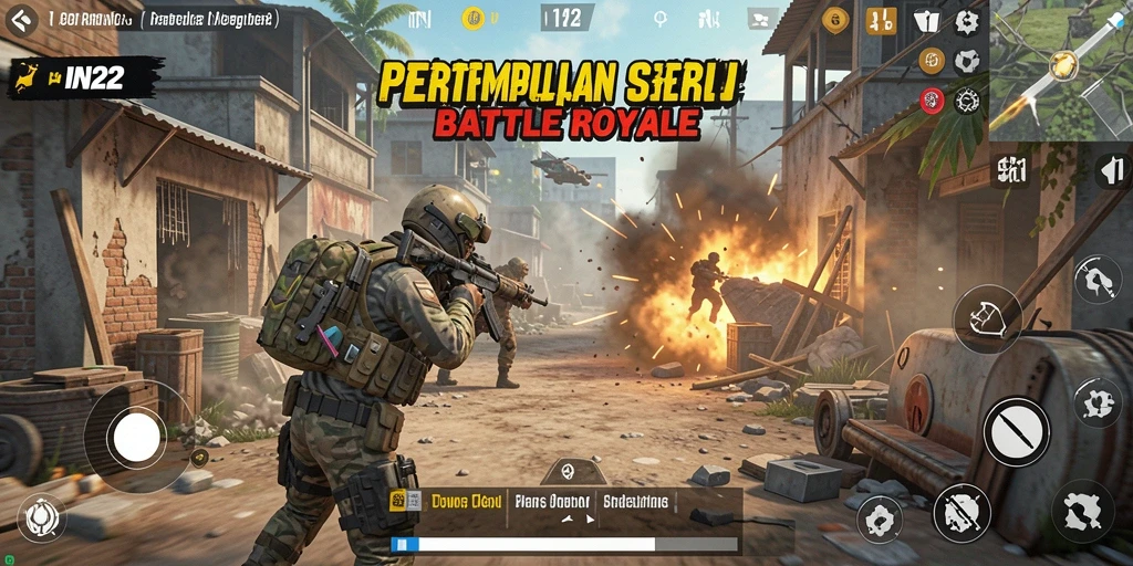 Gameplay seruIN22 dengan pertempuran seru Battle Royale.
