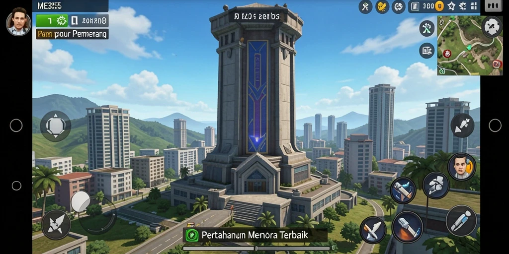 Tampilan gameplay seru di menara pertahanan ME355.