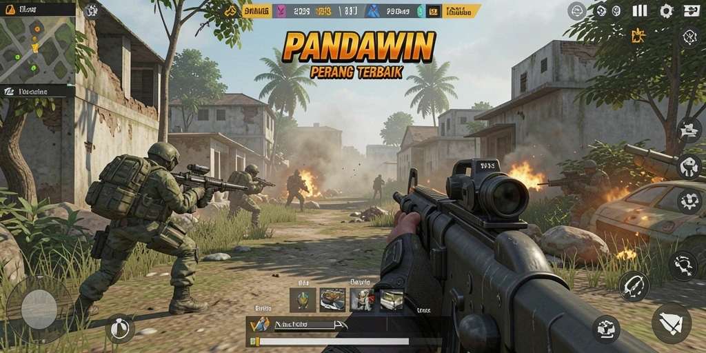 Screenshot gameplay PANDAWIN yang menampilkan aksi menegangkan dalam FPS.