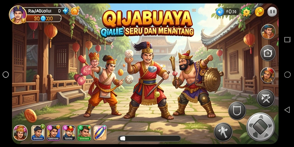 Screenshot dari gameplay QiuQiu yang seru dan menantang.