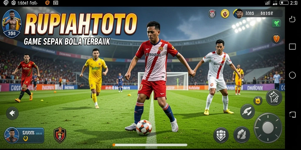 Tampilan gameplay menarik dari RUPIAHTOTO yang penuh aksi sepak bola.